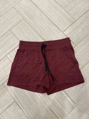 Women’s Maroon Lounge Shorts with Drawstring